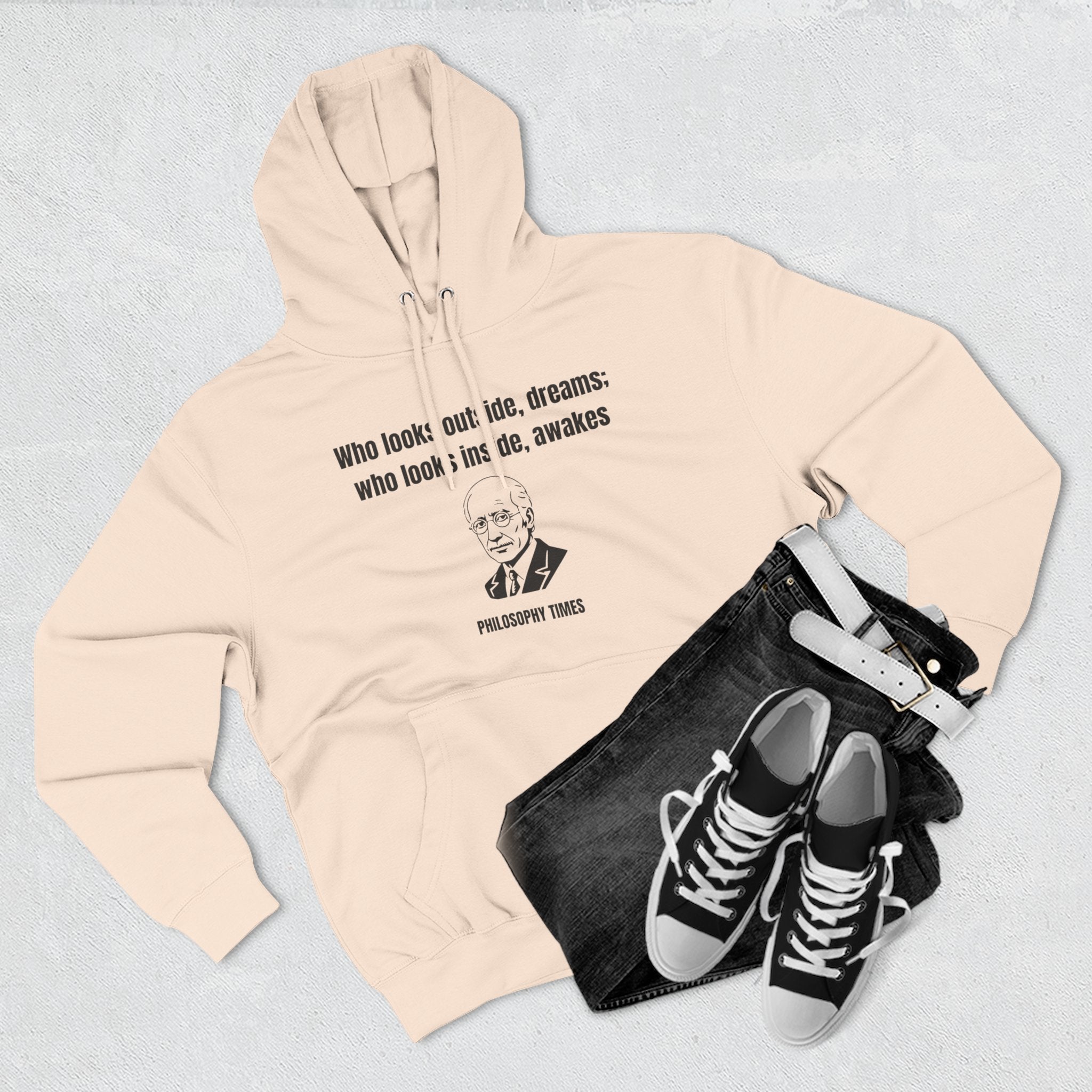 'Who Looks Outside Dreams' Carl Jung Quote Hoodie – Motivational Apparel