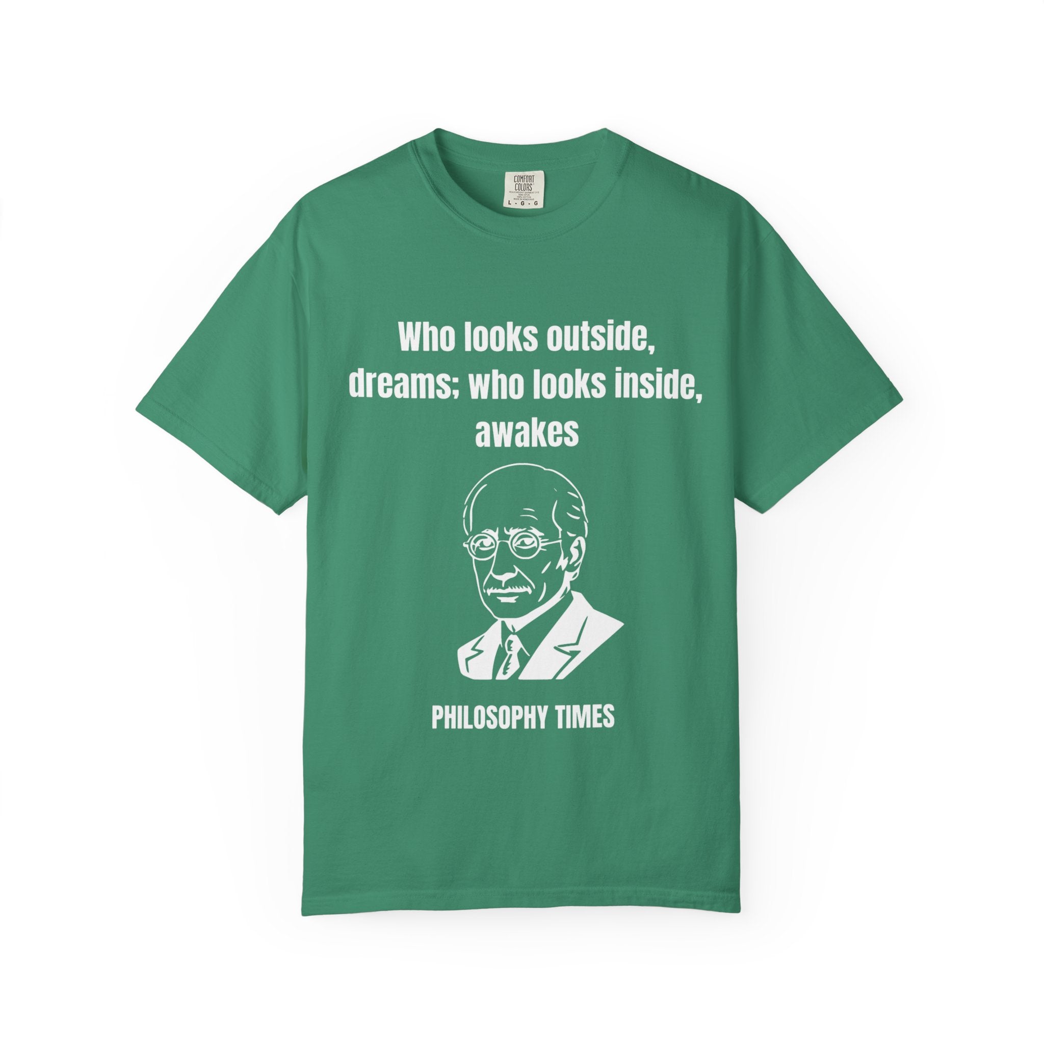 Carl Jung Quote Shirt – 'Who Looks Outside Dreams' Graphic Tee