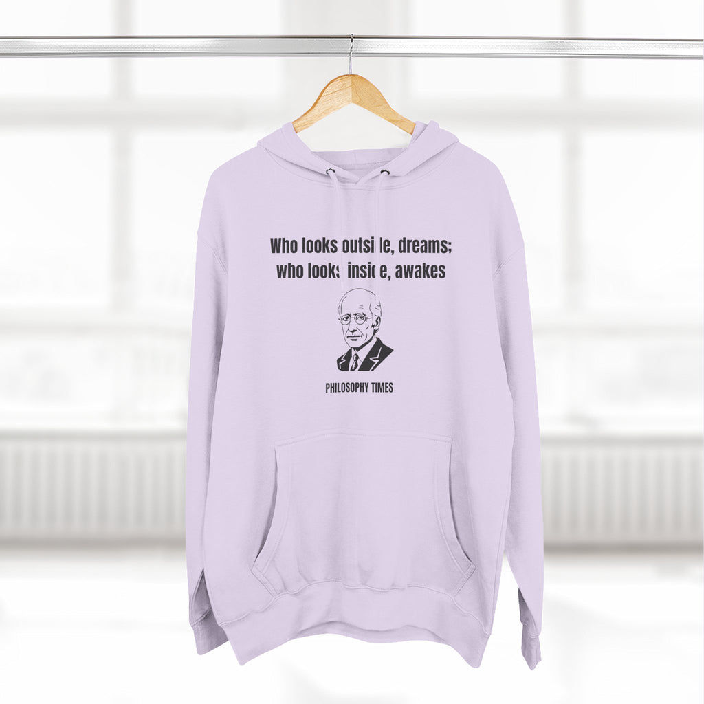 'Who Looks Outside Dreams' Carl Jung Quote Hoodie – Motivational Apparel