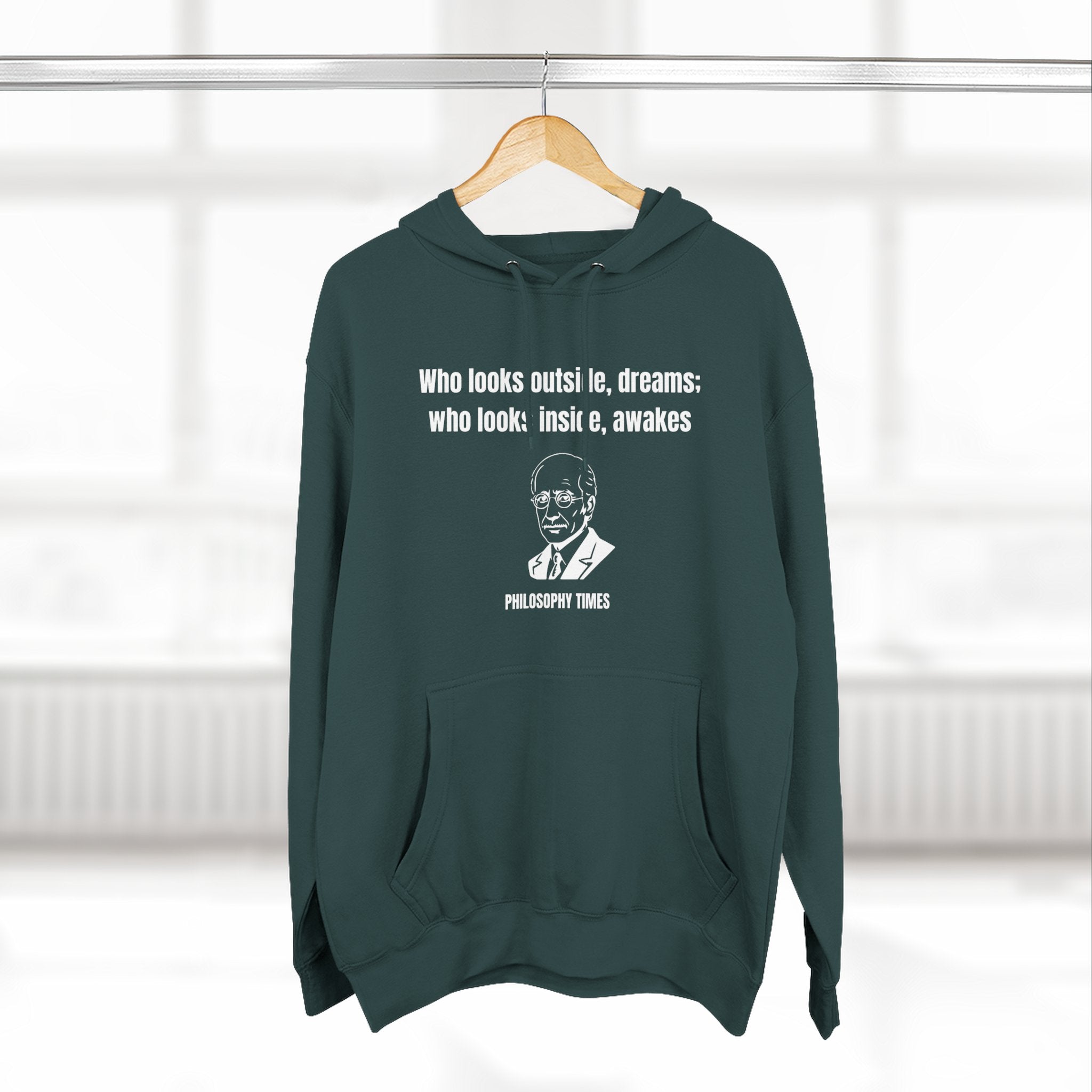 'Who Looks Outside Dreams' Carl Jung Quote Hoodie – Motivational Apparel