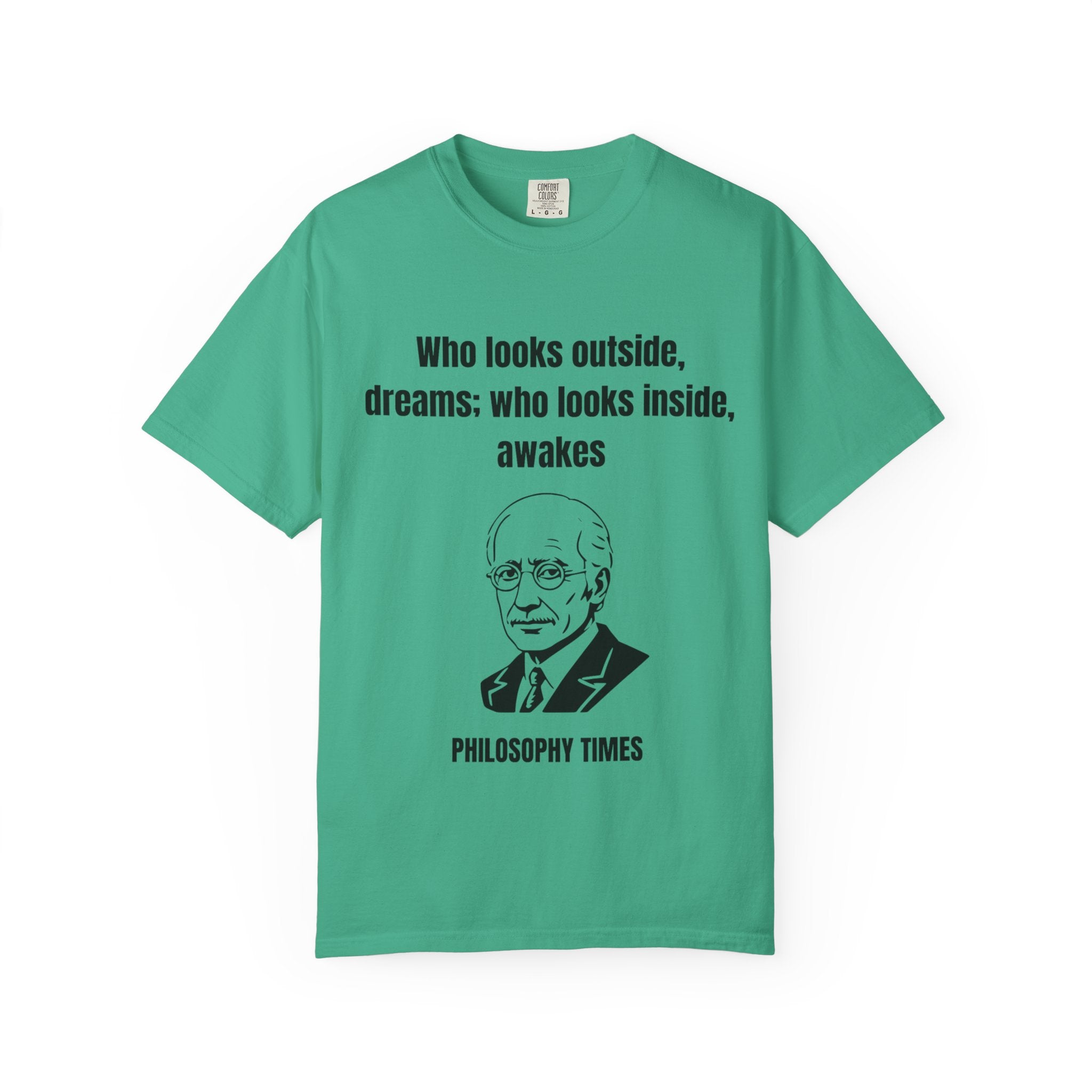 Carl Jung Quote Shirt – 'Who Looks Outside Dreams' Graphic Tee
