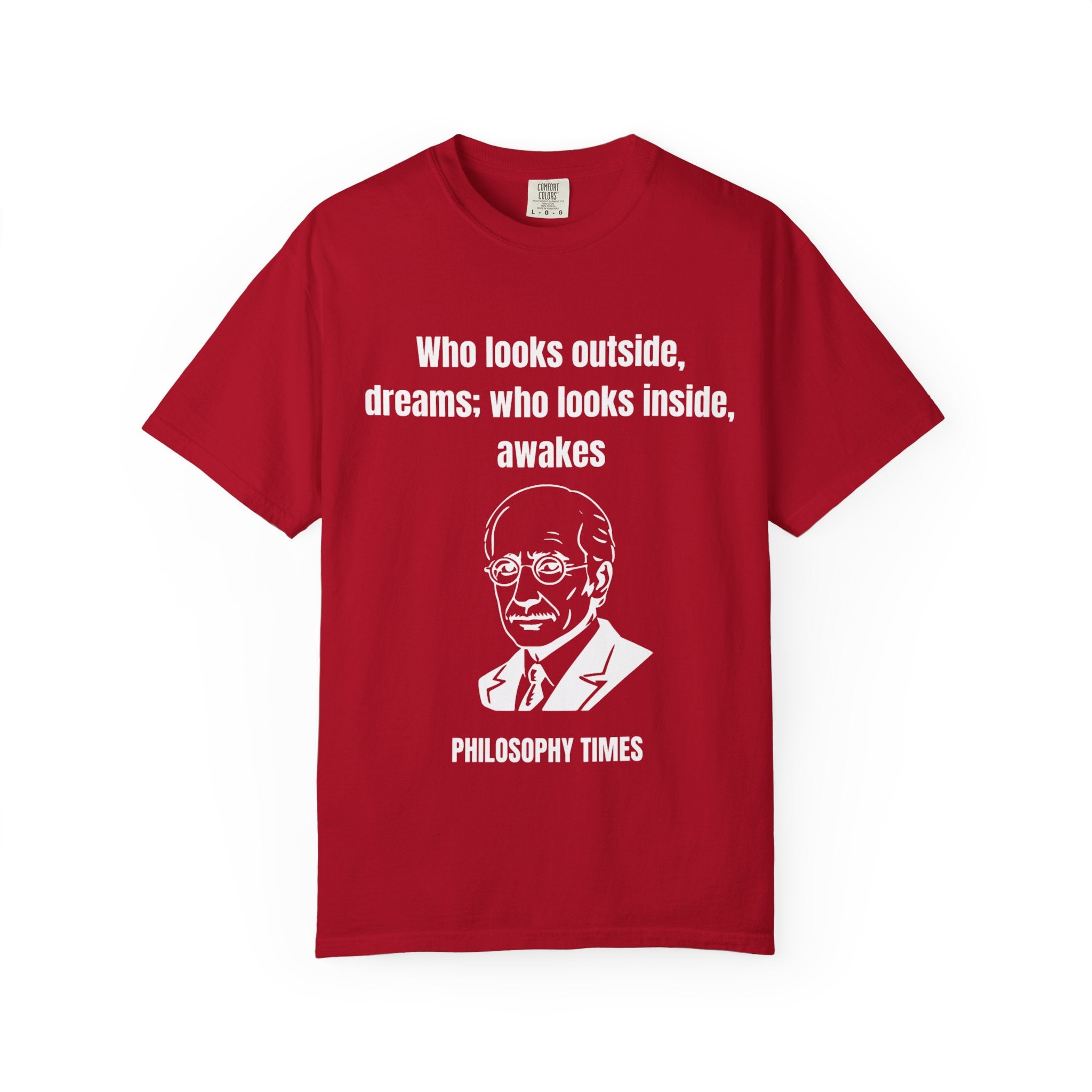 Carl Jung Quote Shirt – 'Who Looks Outside Dreams' Graphic Tee