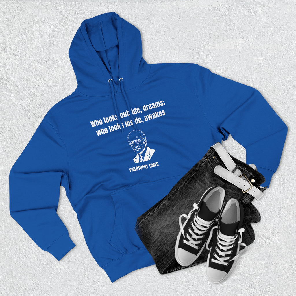 'Who Looks Outside Dreams' Carl Jung Quote Hoodie – Motivational Apparel
