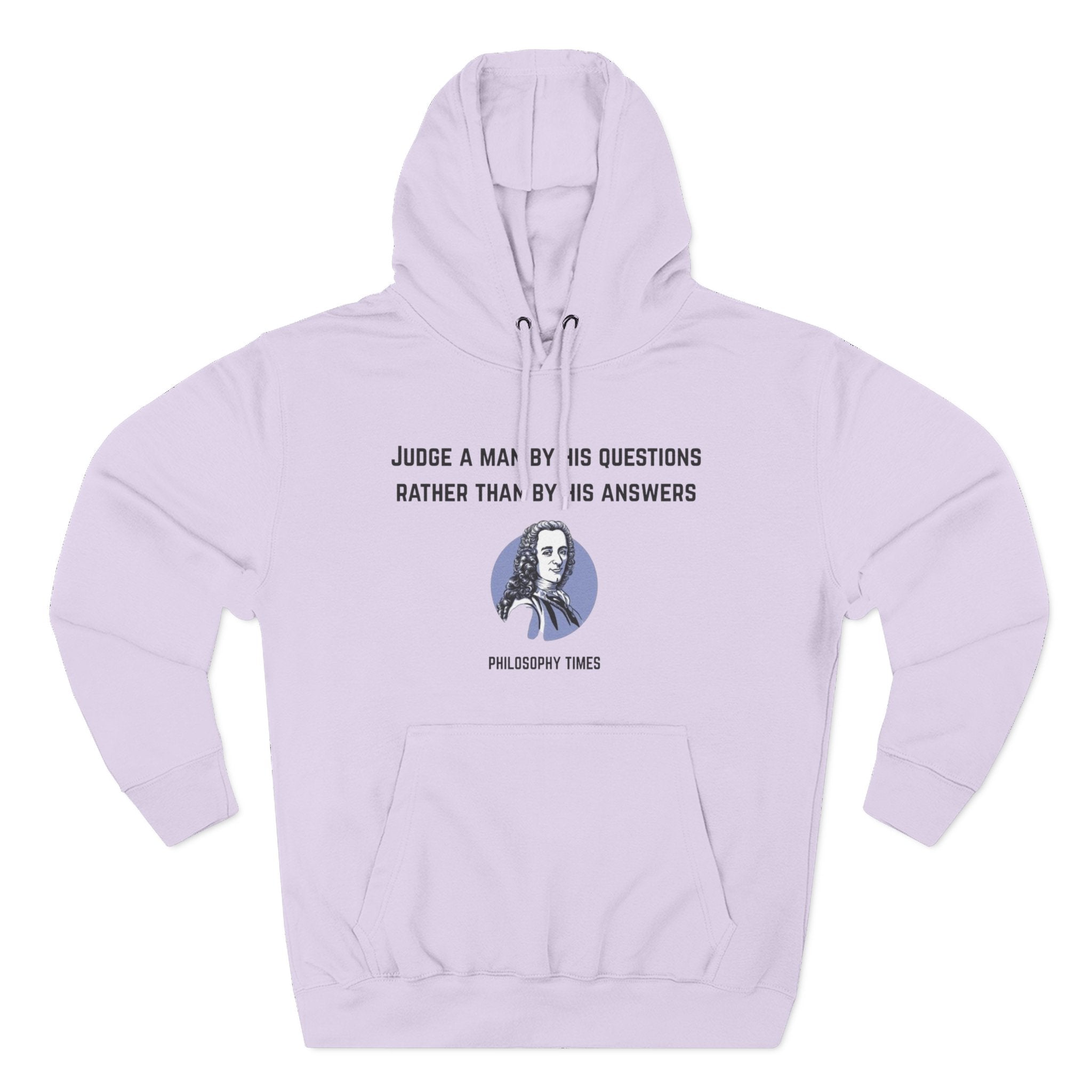 'Judge a Man by His Questions' Voltaire Quote Hoodie – Wisdom Pullover