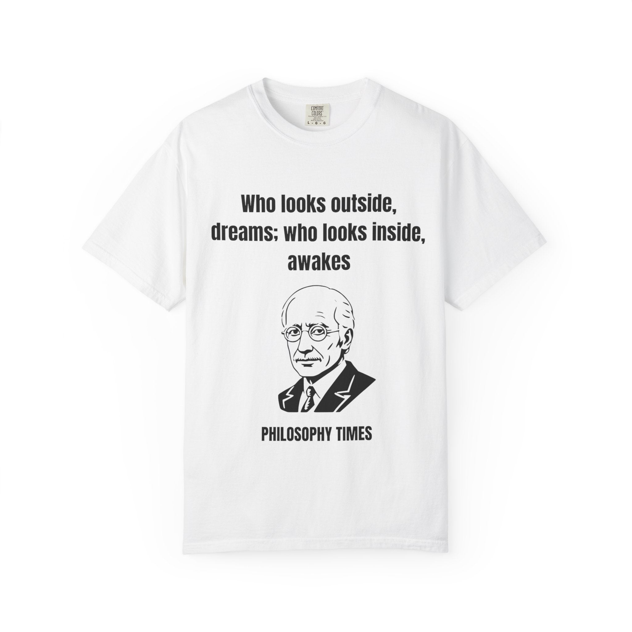 Carl Jung Quote Shirt – 'Who Looks Outside Dreams' Graphic Tee