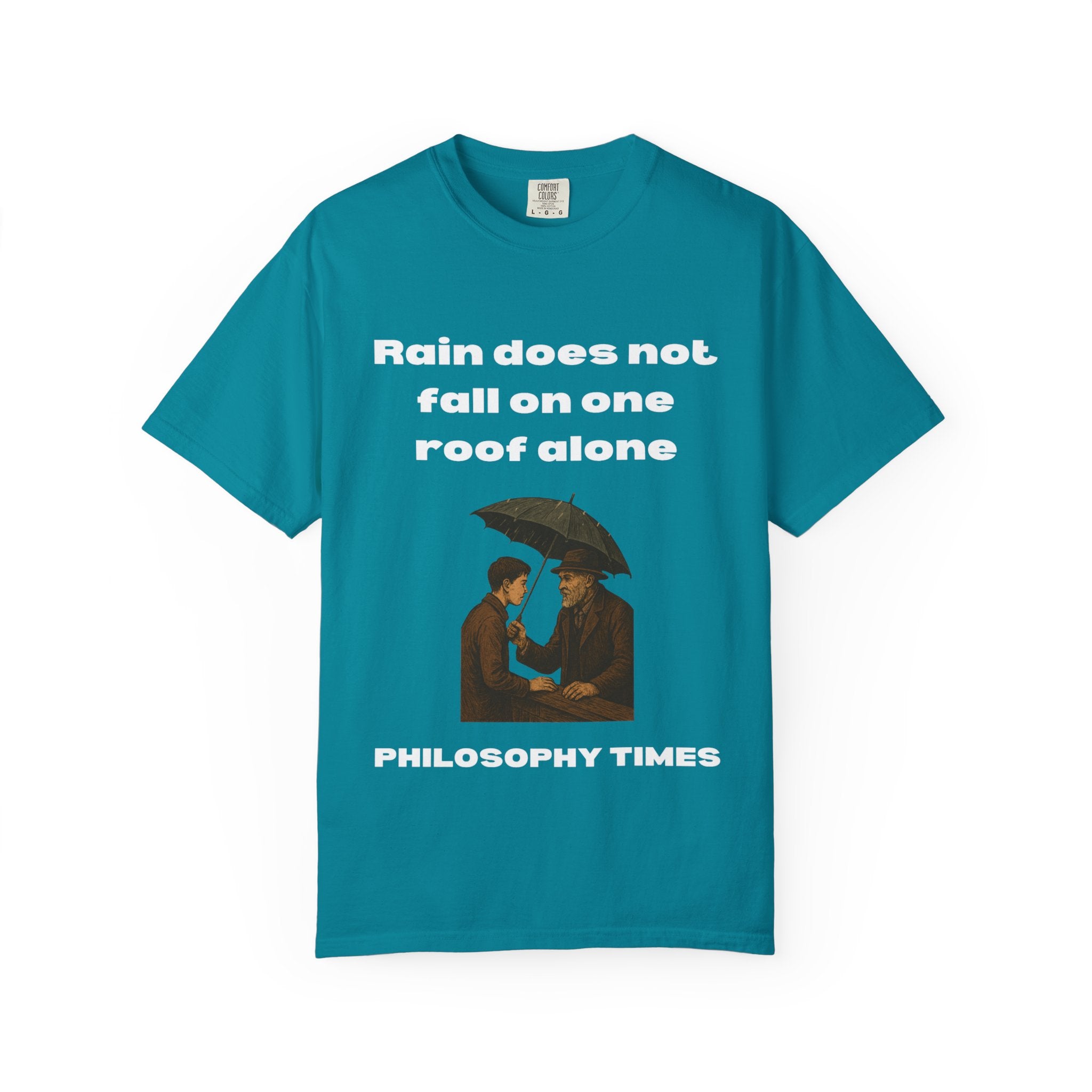 'Rain Does Not Fall on One Roof Alone' T-Shirt – African Proverb Tee