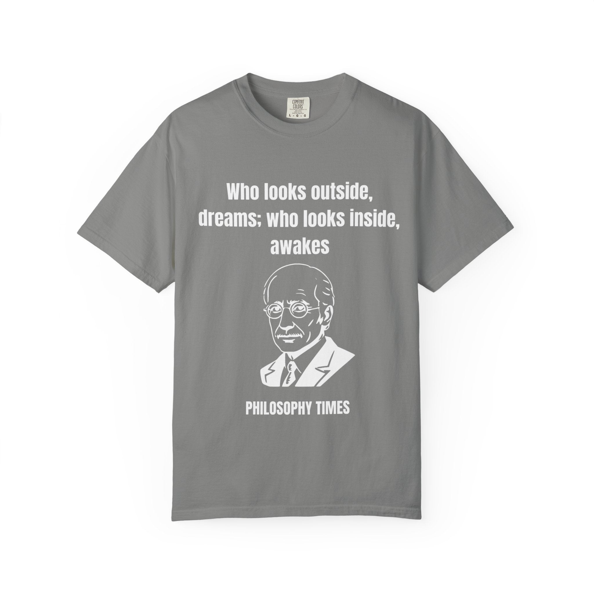 Carl Jung Quote Shirt – 'Who Looks Outside Dreams' Graphic Tee