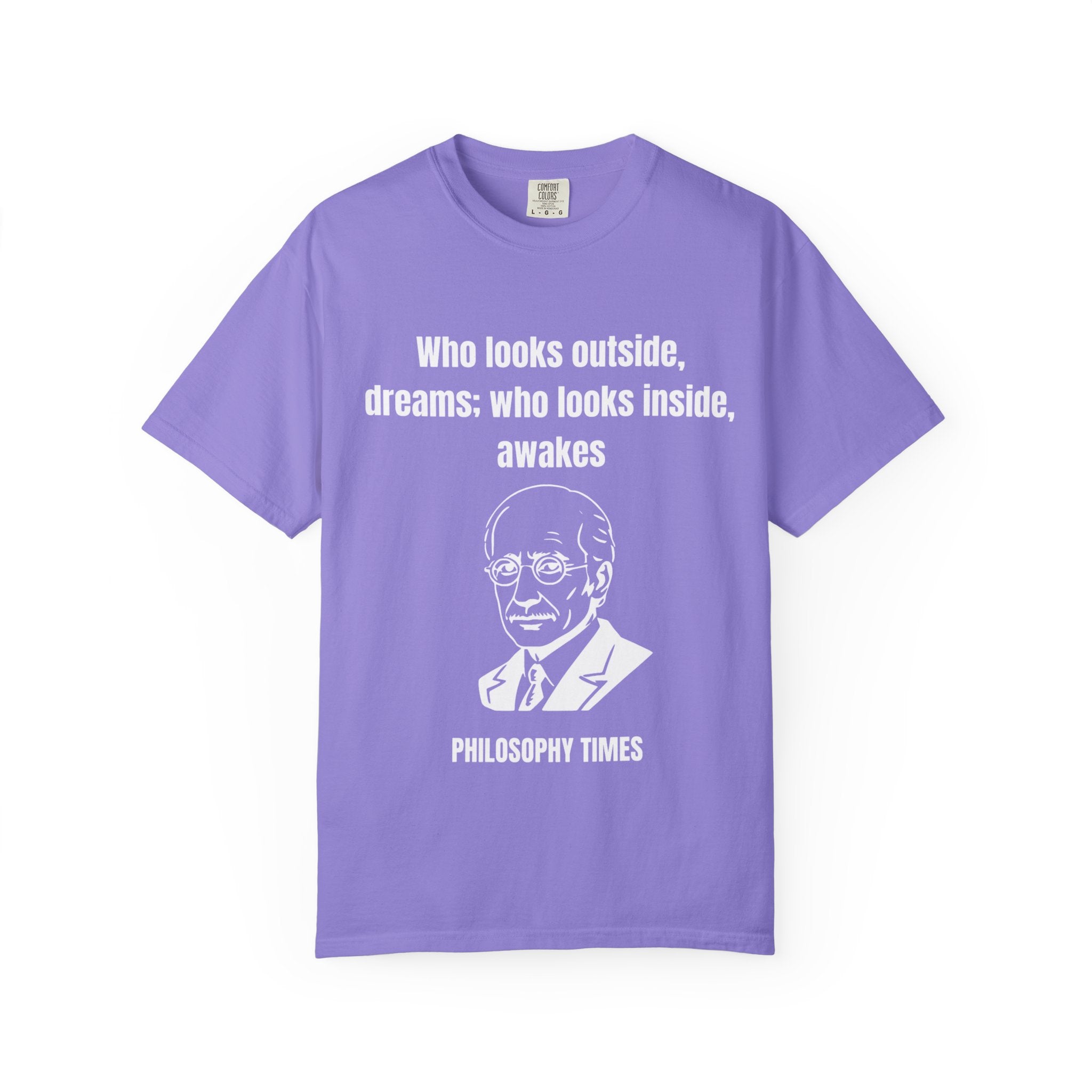 Carl Jung Quote Shirt – 'Who Looks Outside Dreams' Graphic Tee