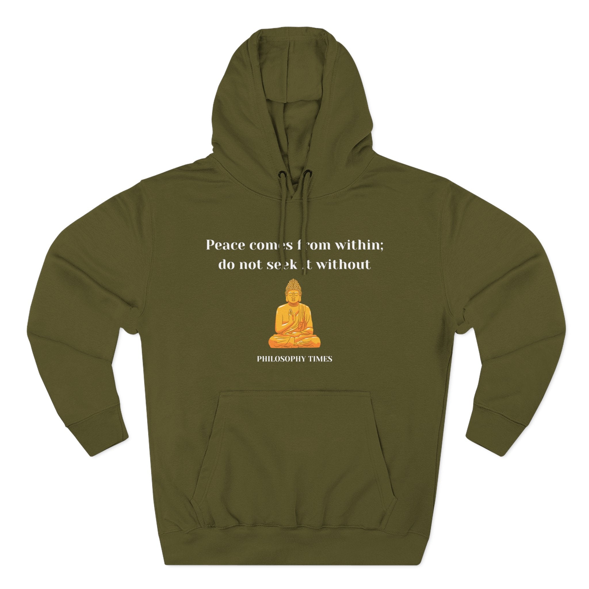 Buddha “Peace Comes From Within” Quote Hoodie – Mindful Apparel