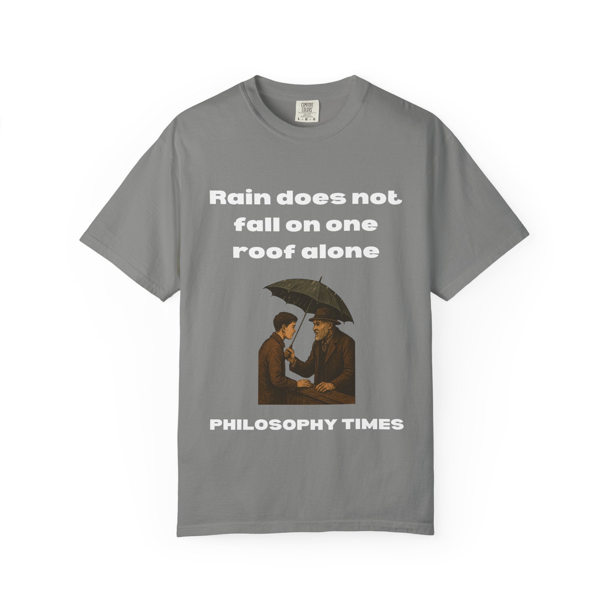 'Rain Does Not Fall on One Roof Alone' T-Shirt – African Proverb Tee