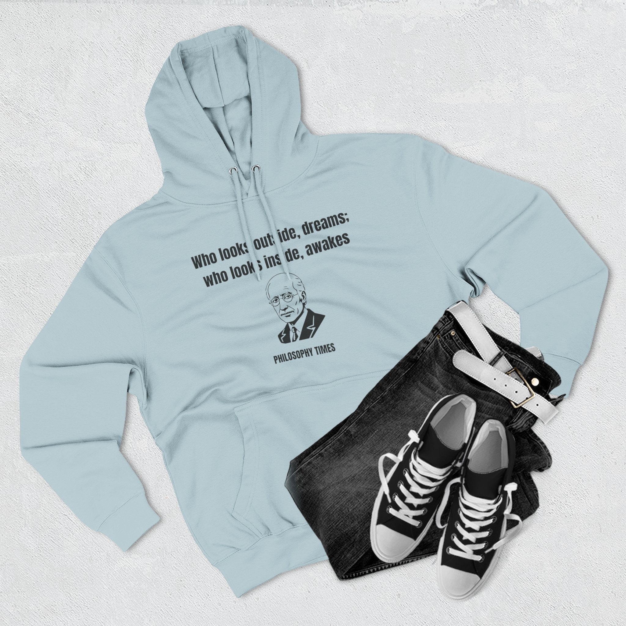 'Who Looks Outside Dreams' Carl Jung Quote Hoodie – Motivational Apparel