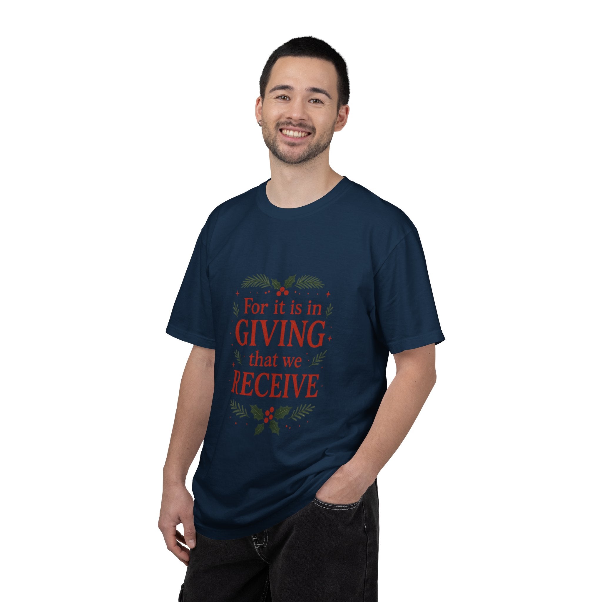 Christmas T Shirt – "For It Is In Giving That We Receive" Holiday Tee