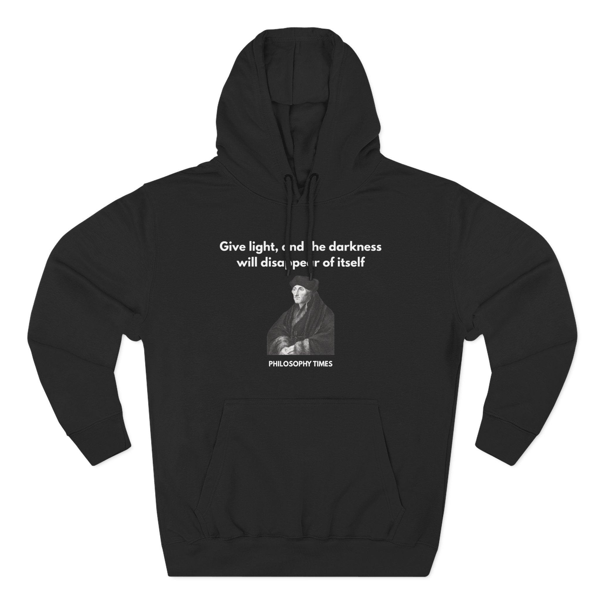 'Give Light' Hoodie – Desiderius Erasmus Quote | Motivational Philosophy Clothing