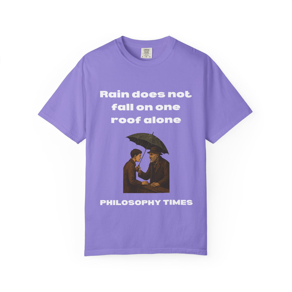 'Rain Does Not Fall on One Roof Alone' T-Shirt – African Proverb Tee