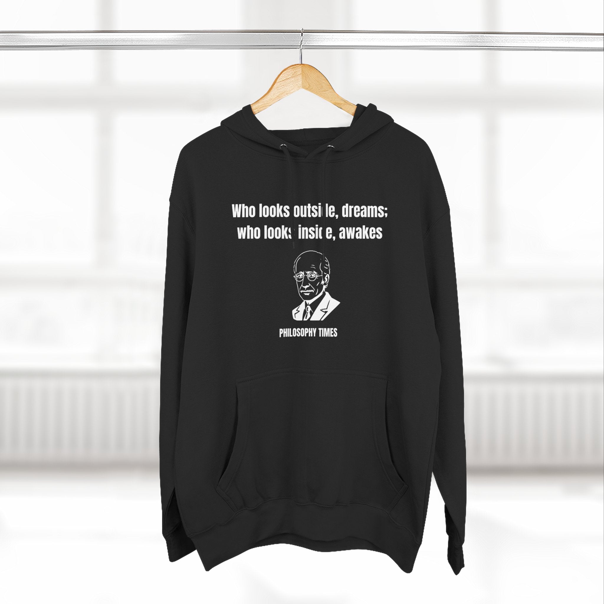 'Who Looks Outside Dreams' Carl Jung Quote Hoodie – Motivational Apparel