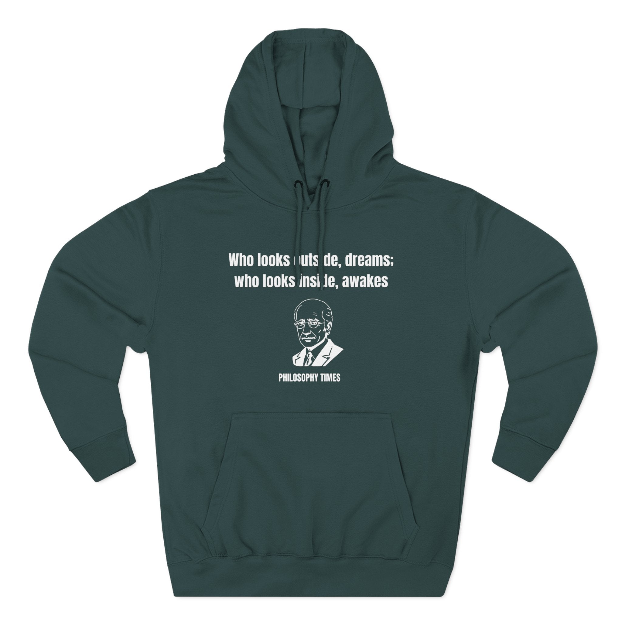 'Who Looks Outside Dreams' Carl Jung Quote Hoodie – Motivational Apparel