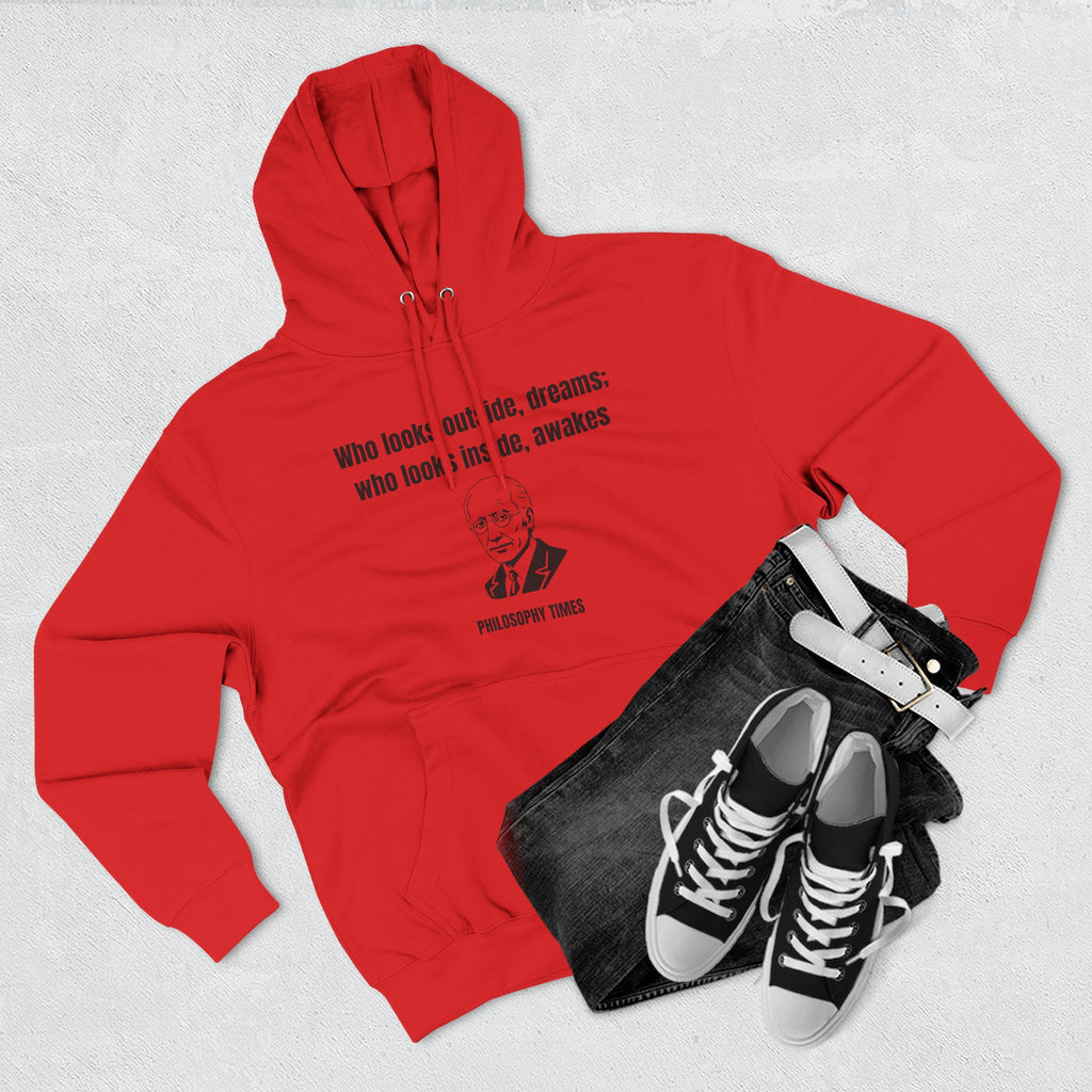 'Who Looks Outside Dreams' Carl Jung Quote Hoodie – Motivational Apparel