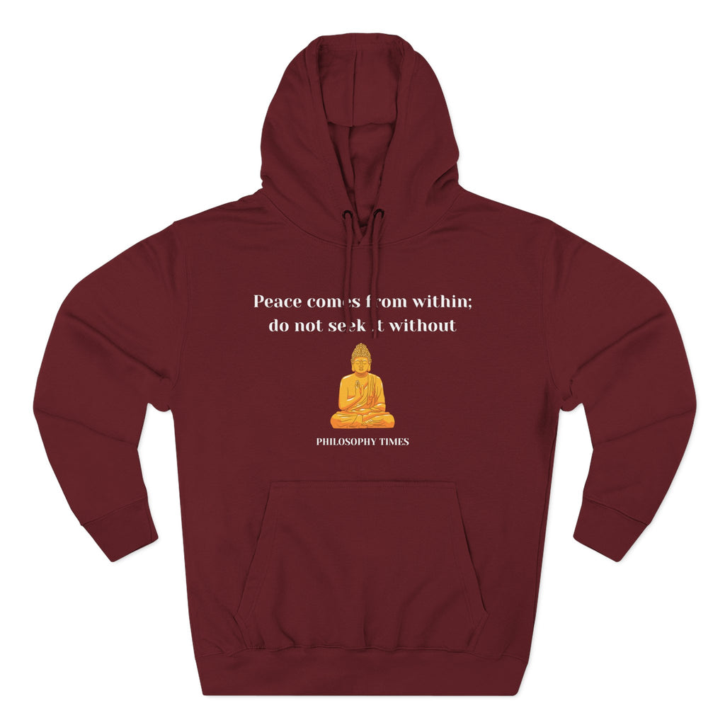 Buddha “Peace Comes From Within” Quote Hoodie – Mindful Apparel
