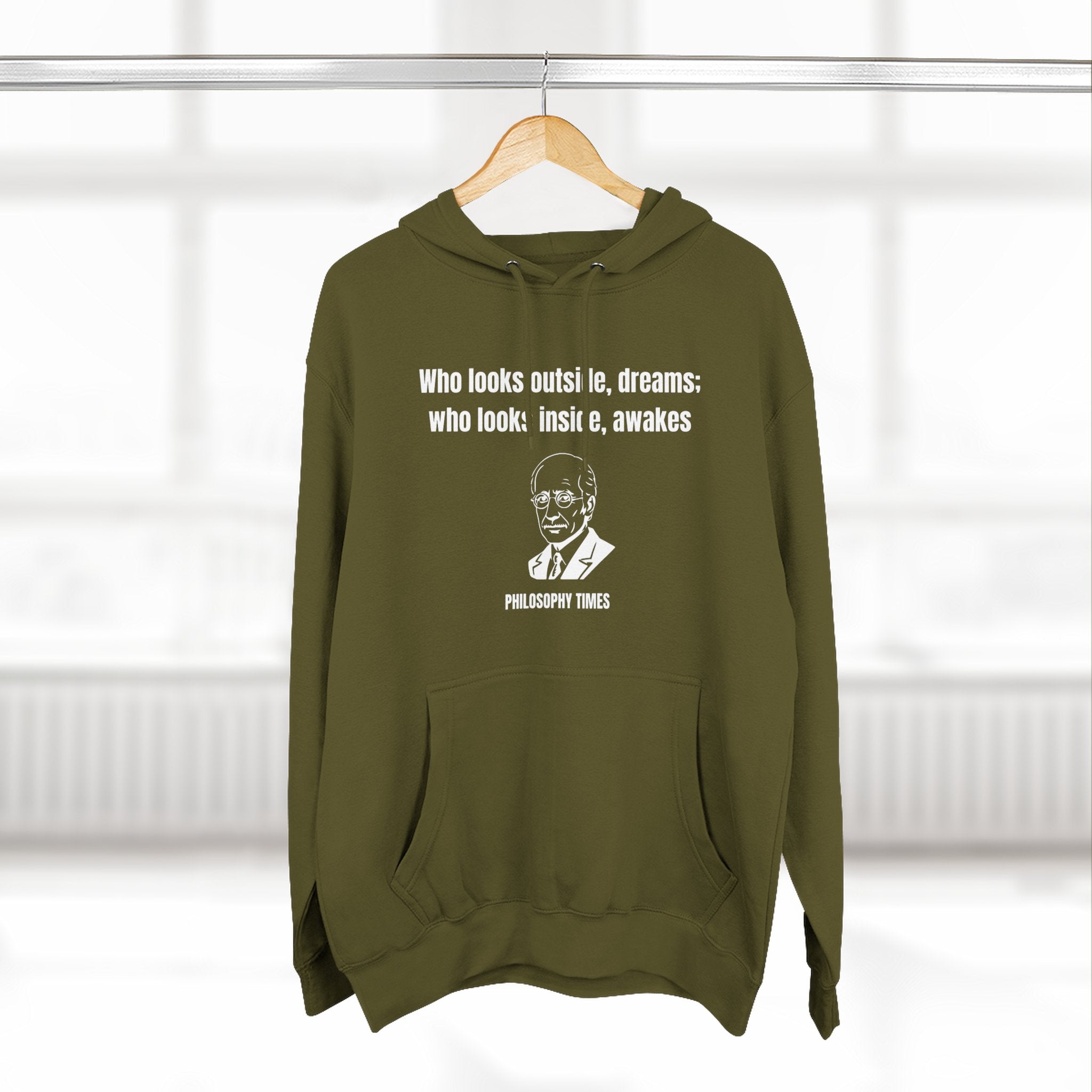 'Who Looks Outside Dreams' Carl Jung Quote Hoodie – Motivational Apparel