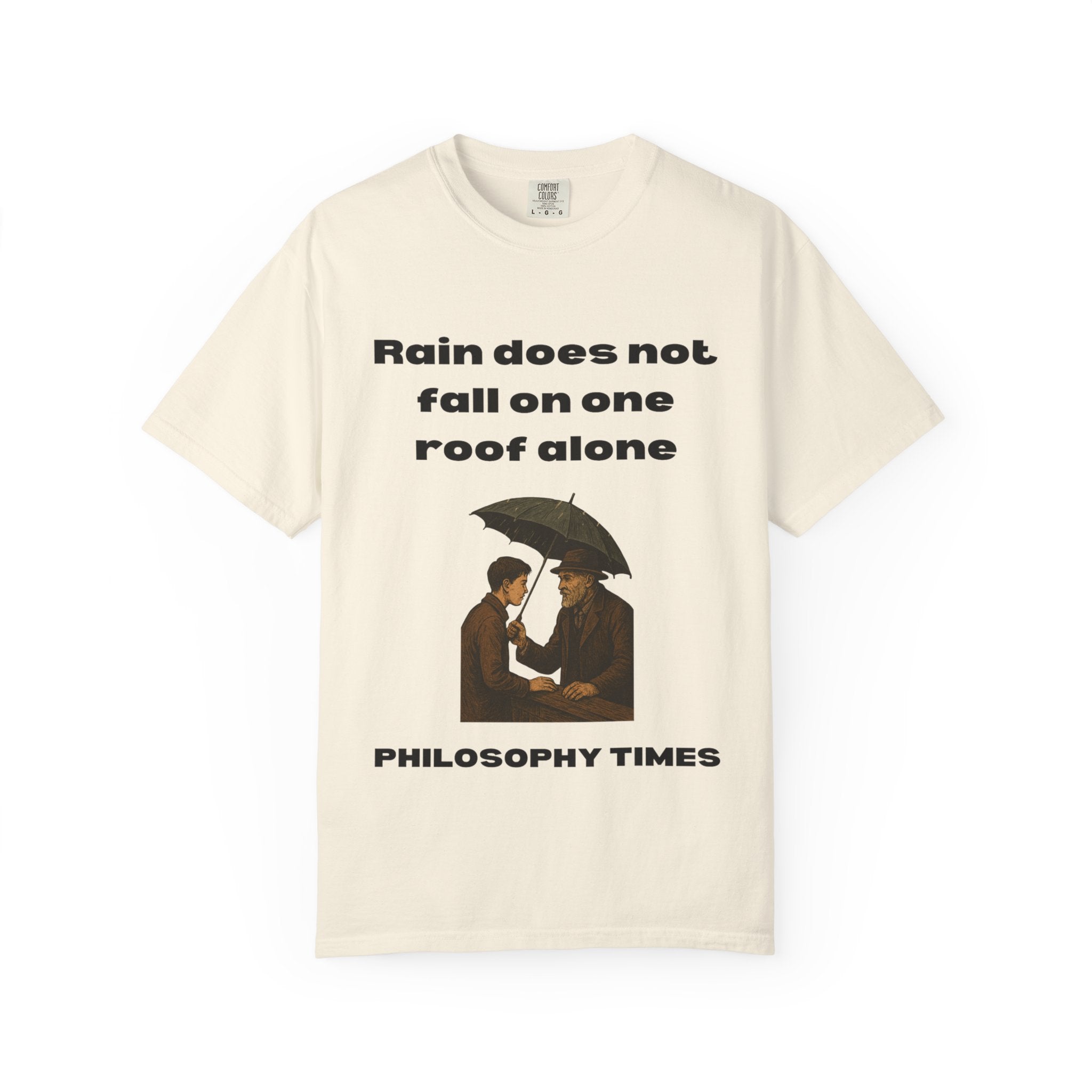 'Rain Does Not Fall on One Roof Alone' T-Shirt – African Proverb Tee