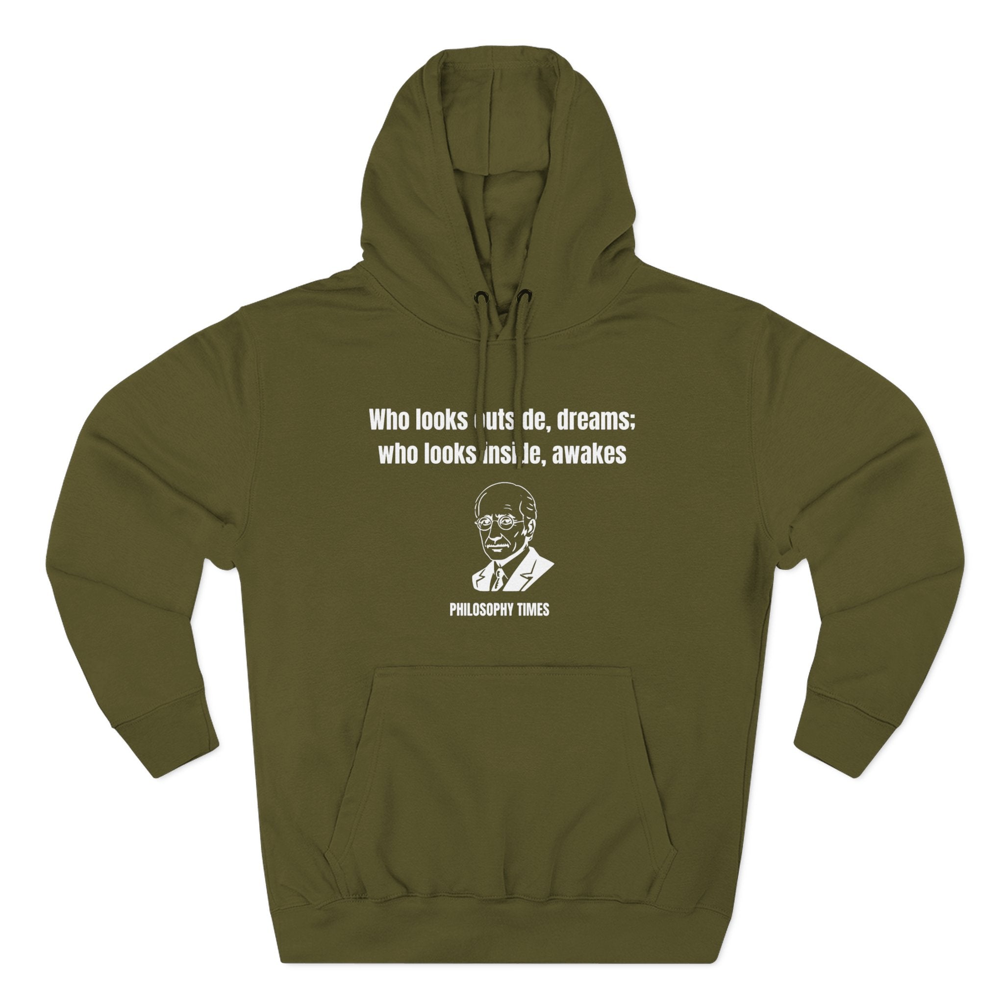'Who Looks Outside Dreams' Carl Jung Quote Hoodie – Motivational Apparel