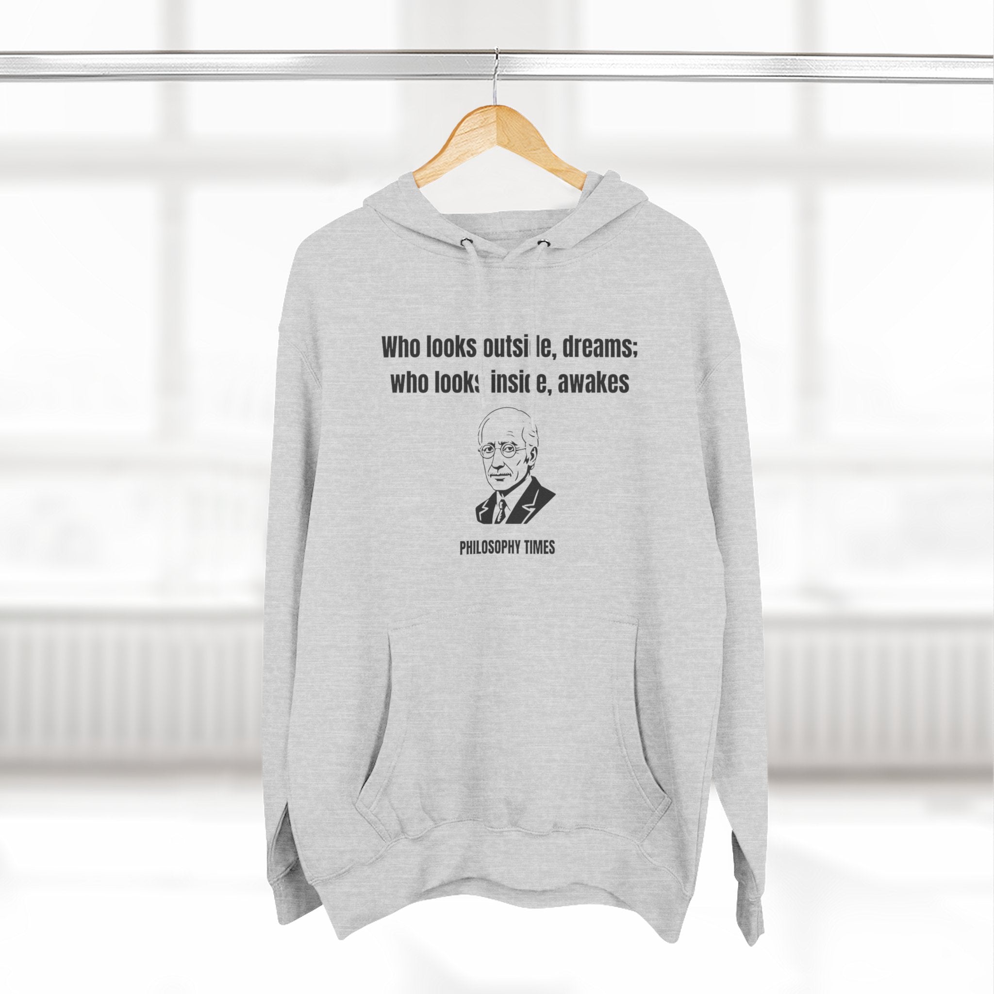 'Who Looks Outside Dreams' Carl Jung Quote Hoodie – Motivational Apparel