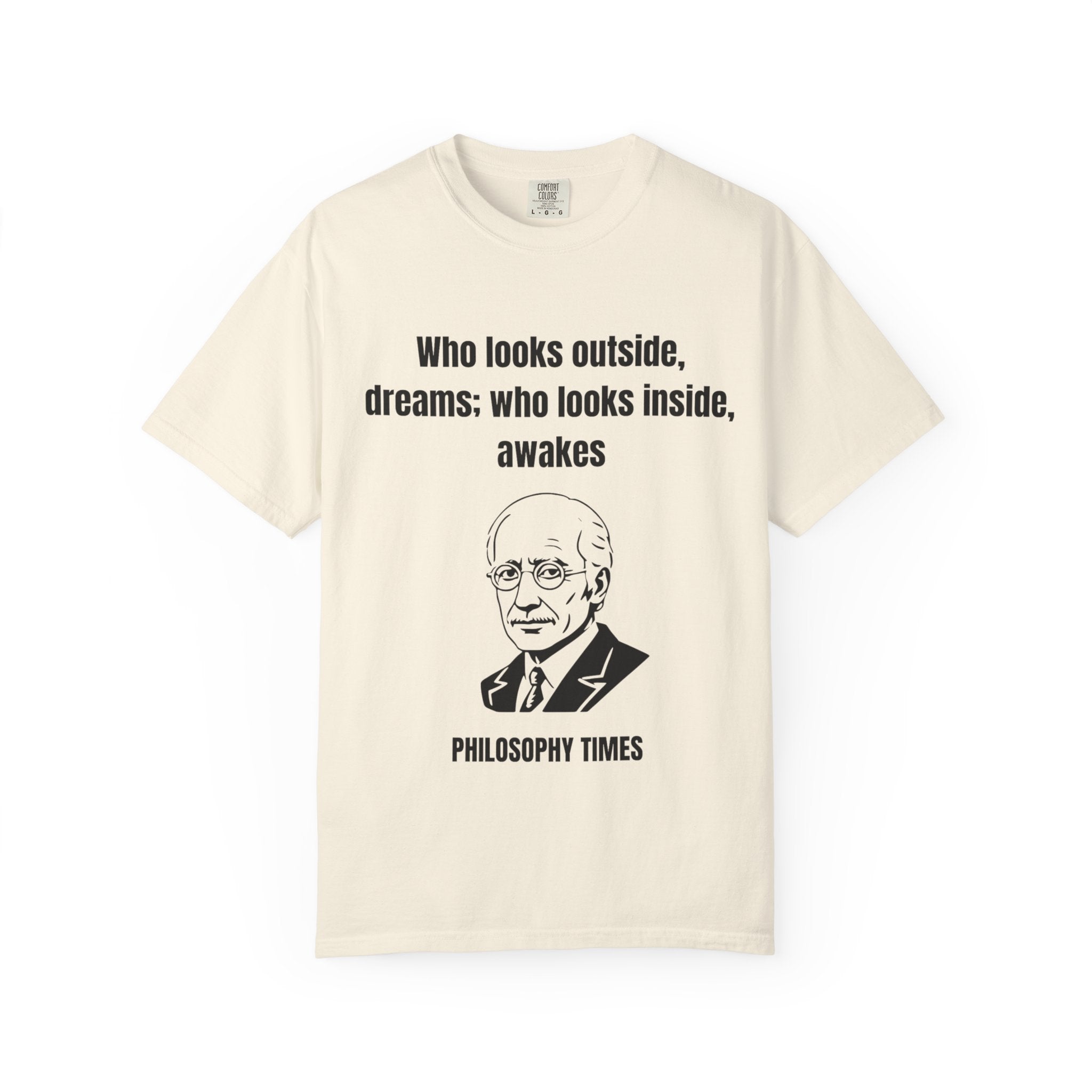 Carl Jung Quote Shirt – 'Who Looks Outside Dreams' Graphic Tee
