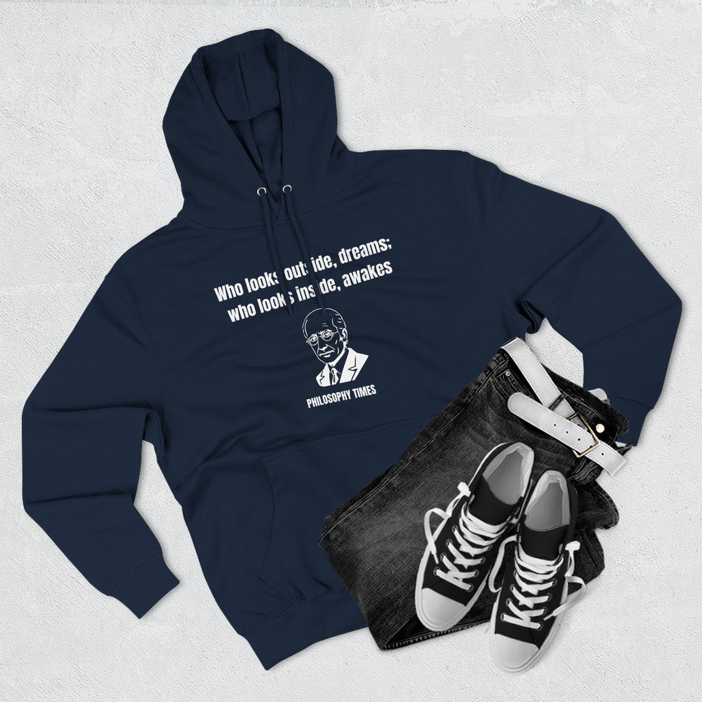 'Who Looks Outside Dreams' Carl Jung Quote Hoodie – Motivational Apparel