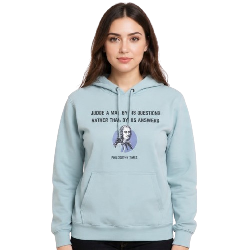 'Judge a Man by His Questions' Voltaire Quote Hoodie – Wisdom Pullover